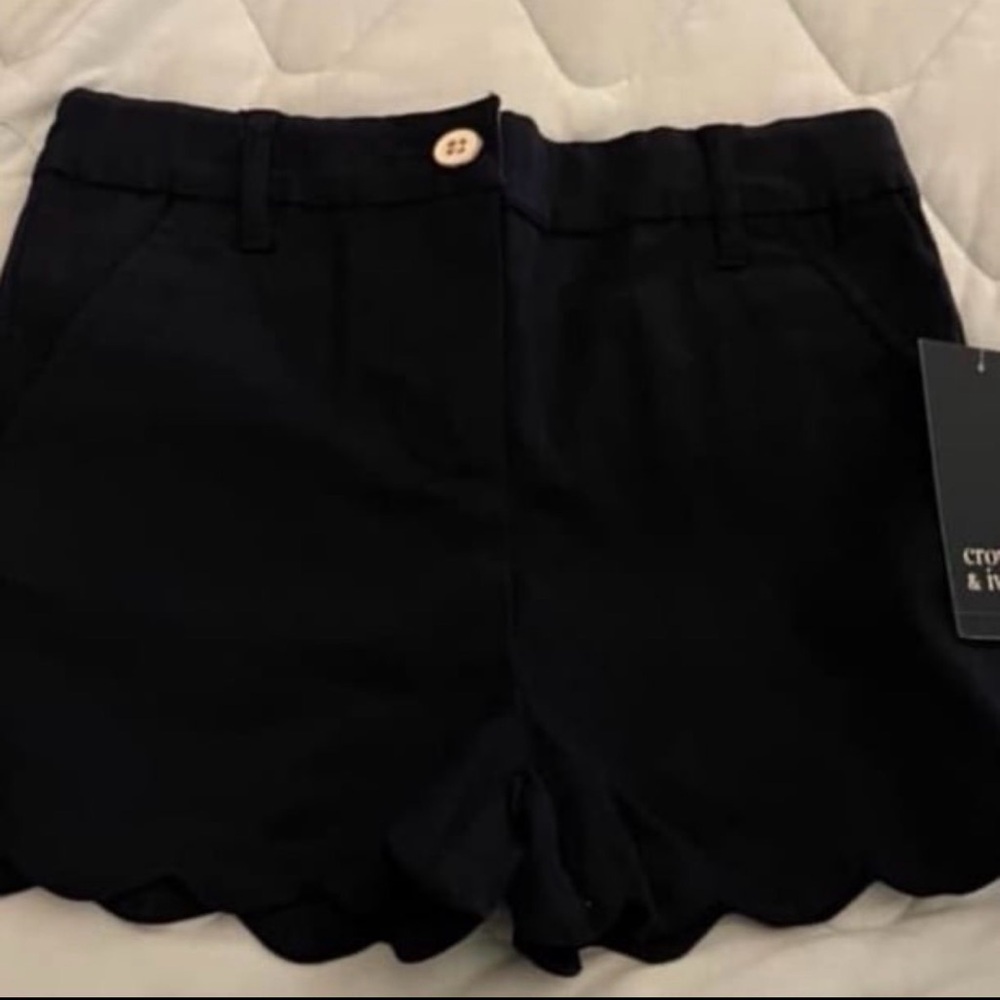 Crown & Ivy Navy Blue Scalloped Uniform Shorts - Girl’s 6X BRAND NEW!!